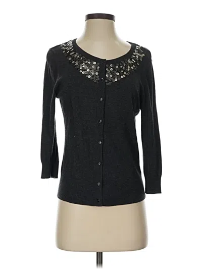 Pre-owned Halogen Cardigan Sweater In Black