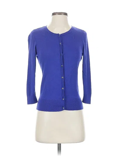 Pre-owned Halogen Cardigan Sweater In Blue