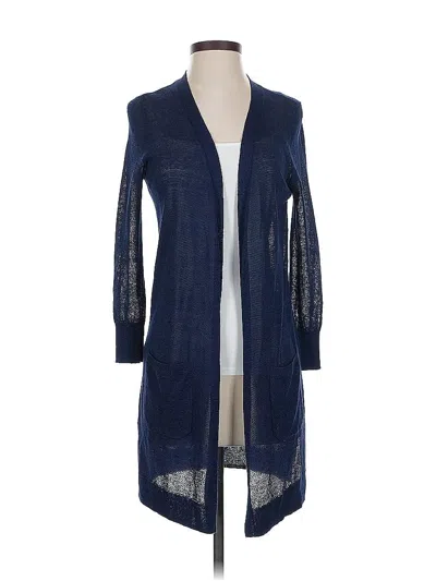 Pre-owned Halogen Cardigan Sweater In Blue