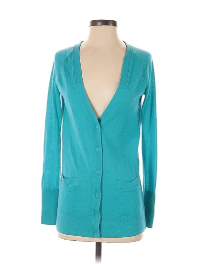 Pre-owned Halogen Cardigan Sweater In Blue