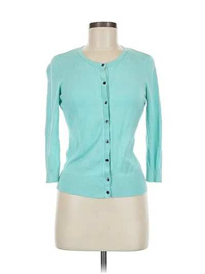 Pre-owned Halogen Cardigan Sweater In Blue