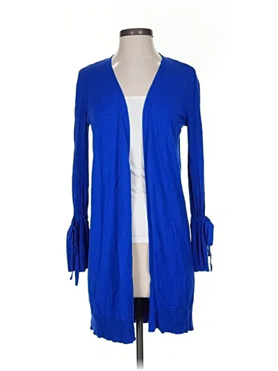 Pre-owned Halogen Cardigan Sweater In Blue