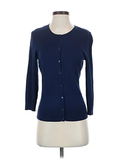 Pre-owned Halogen Cardigan Sweater In Blue