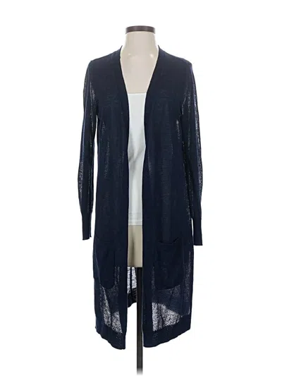 Pre-owned Halogen Cardigan Sweater In Blue