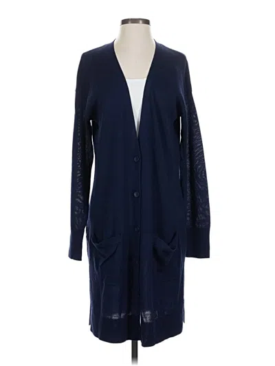 Pre-owned Halogen Cardigan Sweater In Blue