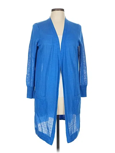 Pre-owned Halogen Cardigan Sweater In Blue