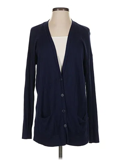 Pre-owned Halogen Cardigan Sweater In Blue