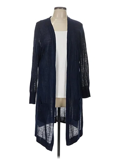Pre-owned Halogen Cardigan Sweater In Blue