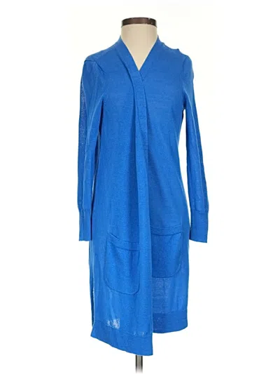 Pre-owned Halogen Cardigan Sweater In Blue