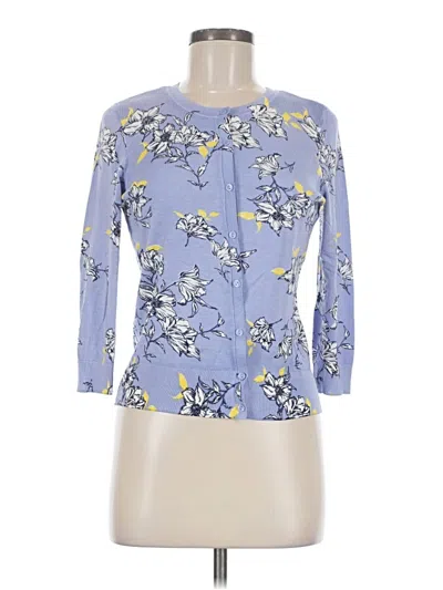 Pre-owned Halogen Cardigan Sweater In Blue