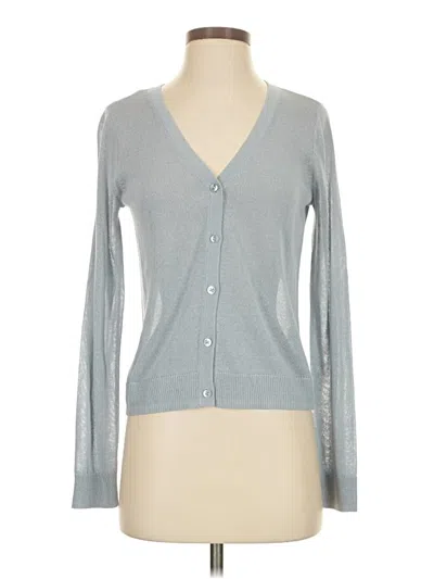 Pre-owned Halogen Cardigan Sweater In Blue