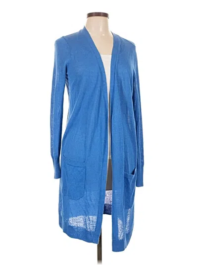 Pre-owned Halogen Cardigan Sweater In Blue