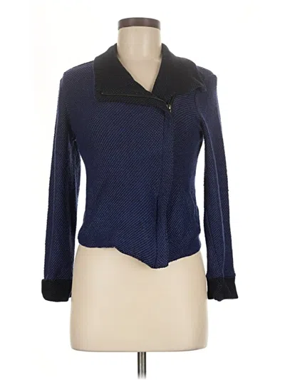 Pre-owned Halogen Cardigan Sweater In Blue