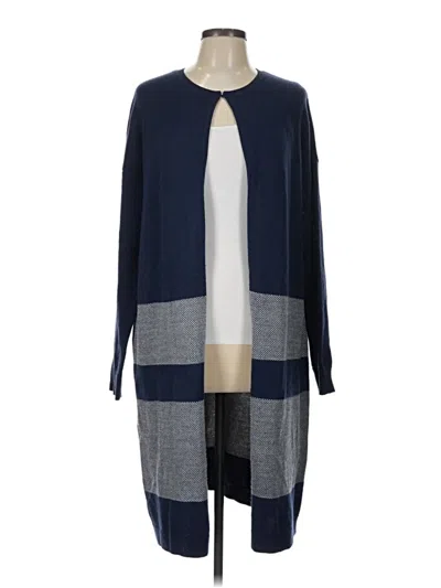 Pre-owned Halogen Cardigan Sweater In Blue