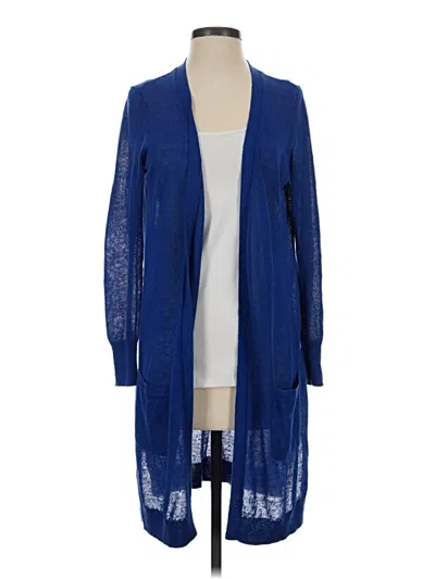 Pre-owned Halogen Cardigan Sweater In Blue