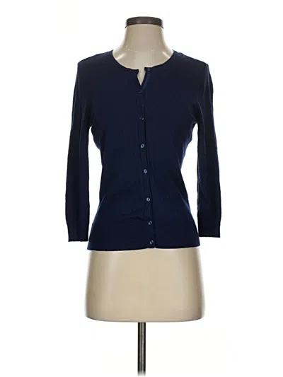 Pre-owned Halogen Cardigan Sweater In Blue