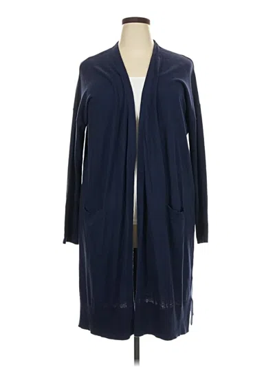 Pre-owned Halogen Cardigan Sweater In Blue