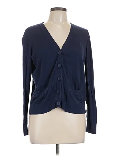 Pre-owned Halogen Cardigan Sweater In Blue