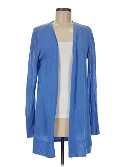 Pre-owned Halogen Cardigan Sweater In Blue