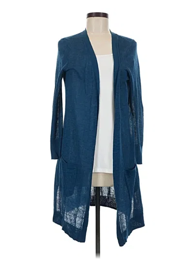 Pre-owned Halogen Cardigan Sweater In Blue