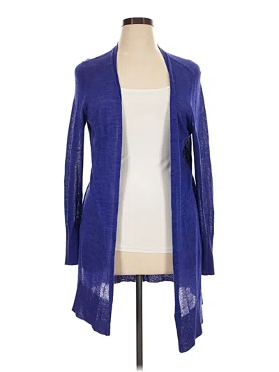 Pre-owned Halogen Cardigan Sweater In Blue