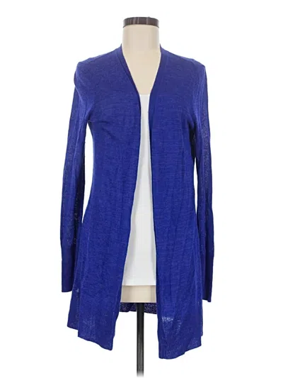 Pre-owned Halogen Cardigan Sweater In Blue