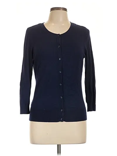 Pre-owned Halogen Cardigan Sweater In Blue