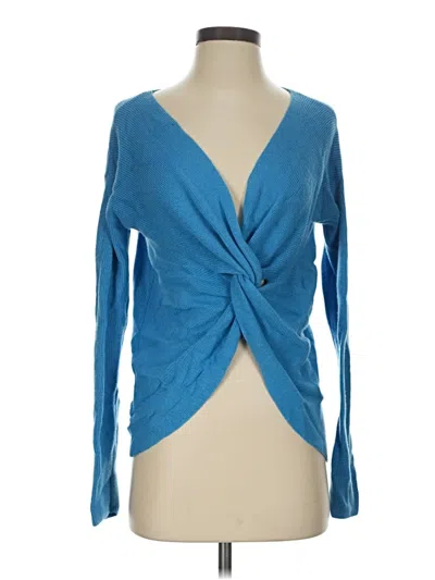 Pre-owned Halogen Cardigan Sweater In Blue