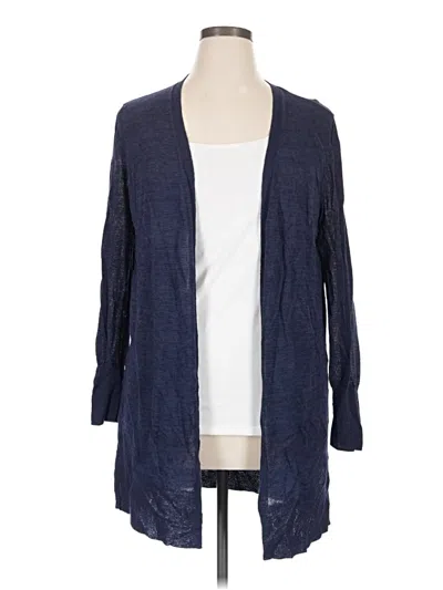 Pre-owned Halogen Cardigan Sweater In Blue