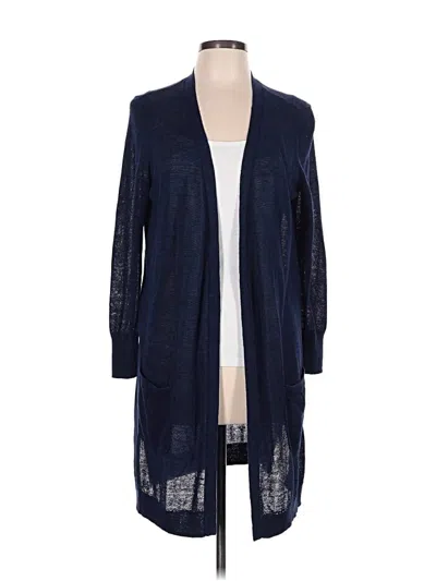 Pre-owned Halogen Cardigan Sweater In Blue