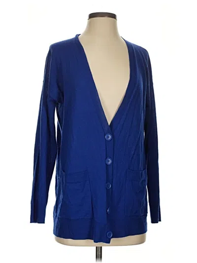 Pre-owned Halogen Cardigan Sweater In Blue