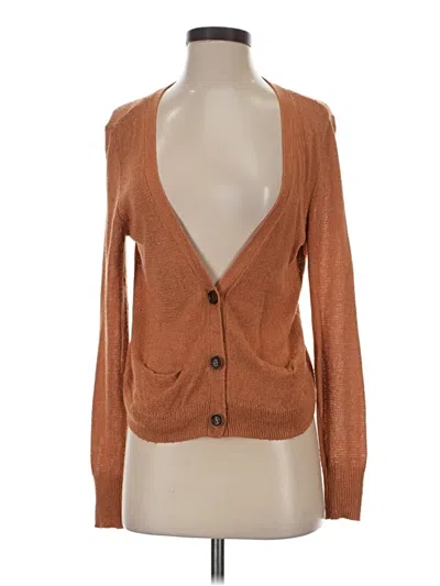 Pre-owned Halogen Cardigan Sweater In Brown