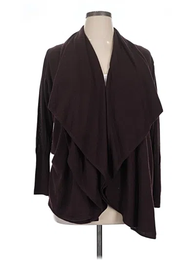 Pre-owned Halogen Cardigan Sweater In Brown