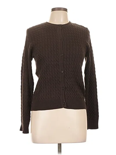 Pre-owned Halogen Cardigan Sweater In Brown