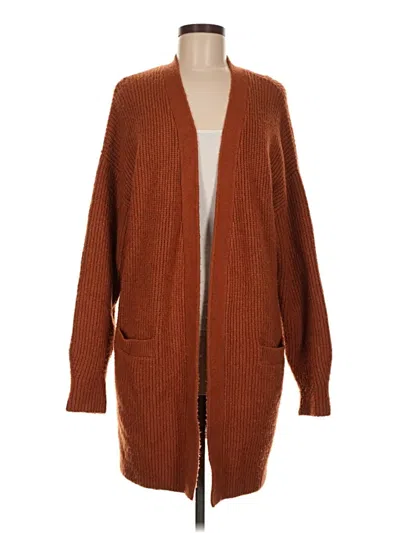 Pre-owned Halogen Cardigan Sweater In Brown