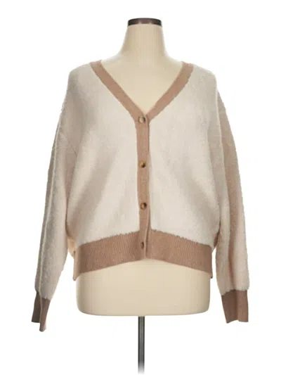 Pre-owned Halogen Cardigan Sweater In Brown