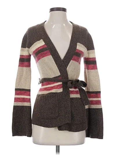 Pre-owned Halogen Cardigan Sweater In Brown