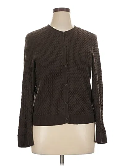 Pre-owned Halogen Cardigan Sweater In Brown