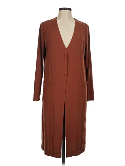 Pre-owned Halogen Cardigan Sweater In Brown