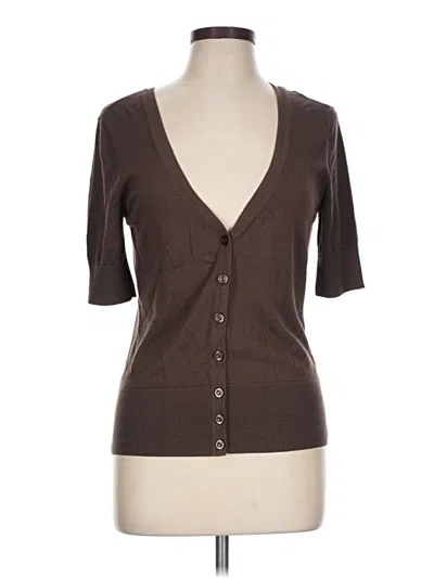Pre-owned Halogen Cardigan Sweater In Brown