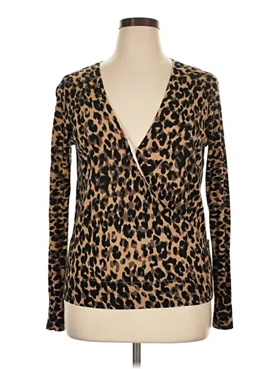 Pre-owned Halogen Cardigan Sweater In Brown