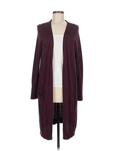 Pre-owned Halogen Cardigan Sweater In Burgundy