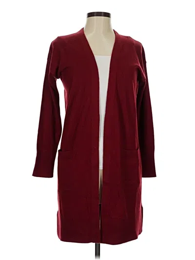 Pre-owned Halogen Cardigan Sweater In Burgundy