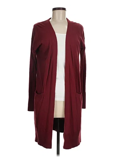 Pre-owned Halogen Cardigan Sweater In Burgundy