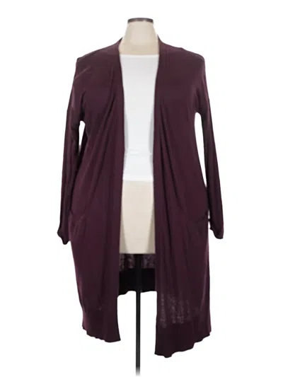 Pre-owned Halogen Cardigan Sweater In Burgundy