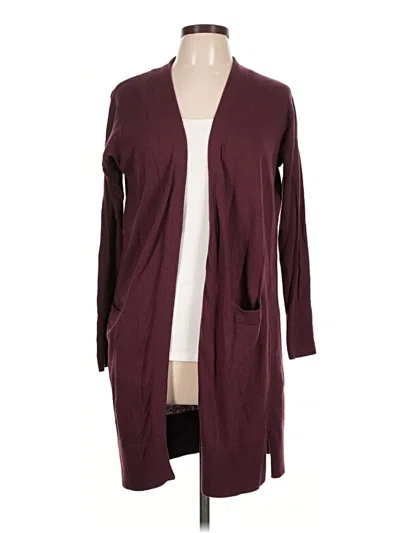 Pre-owned Halogen Cardigan Sweater In Burgundy