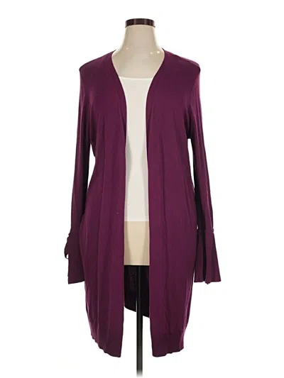 Pre-owned Halogen Cardigan Sweater In Burgundy