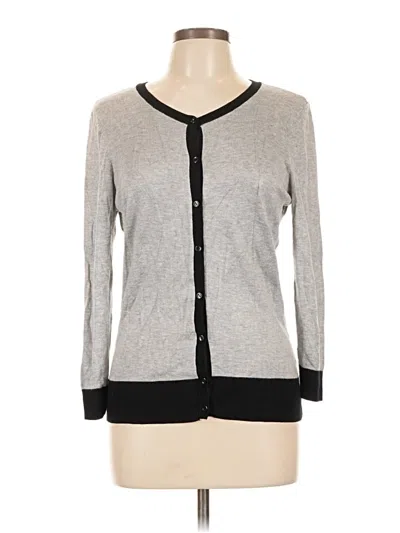 Pre-owned Halogen Cardigan Sweater In Gray