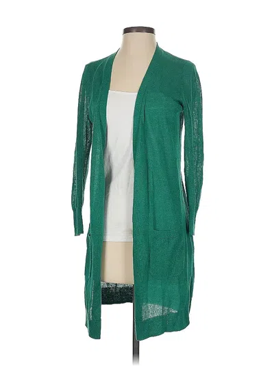 Pre-owned Halogen Cardigan Sweater In Green