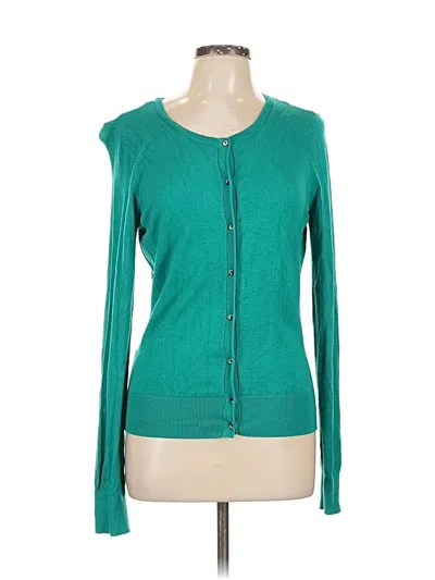 Pre-owned Halogen Cardigan Sweater In Green